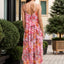 Tiered Printed V-Neck Sleeveless Dress