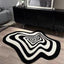 Elegante Alfombra de Sala de Estar en Blanco y Negro