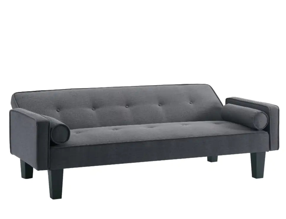 Sofá Loveseat Medieval con Cojines - Tela Gris Oscuro