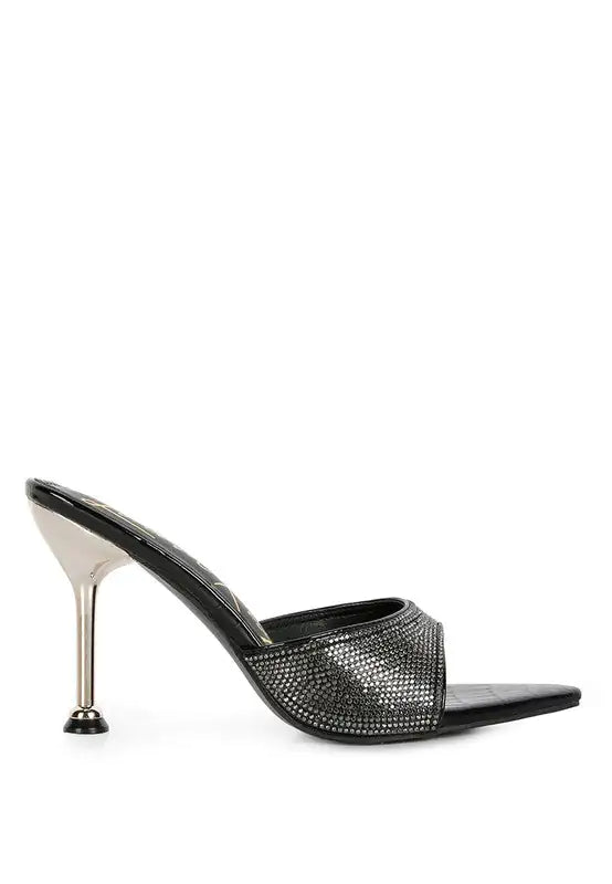 Elegant Ballroom Stiletto Heels with Rhinestone Accents