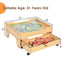 Children's Wooden Railway Set Table with 100 Pieces and Storage