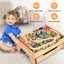 Children's Wooden Railway Set Table with 100 Pieces and Storage