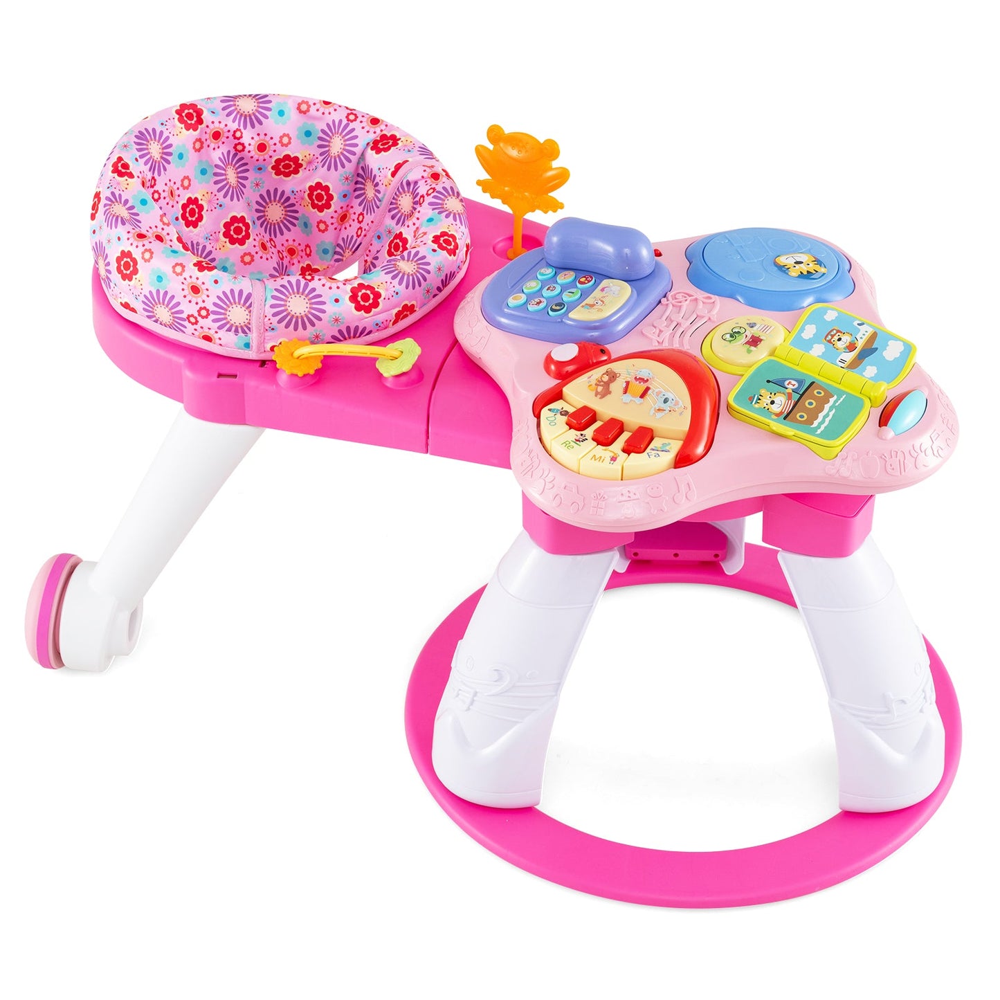 Centre d'activité stationnaire 3-en-1 pour bébé - Rose