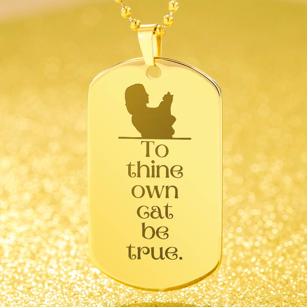 Collar de Perro con Placa Grabada To Thine Own Cat
