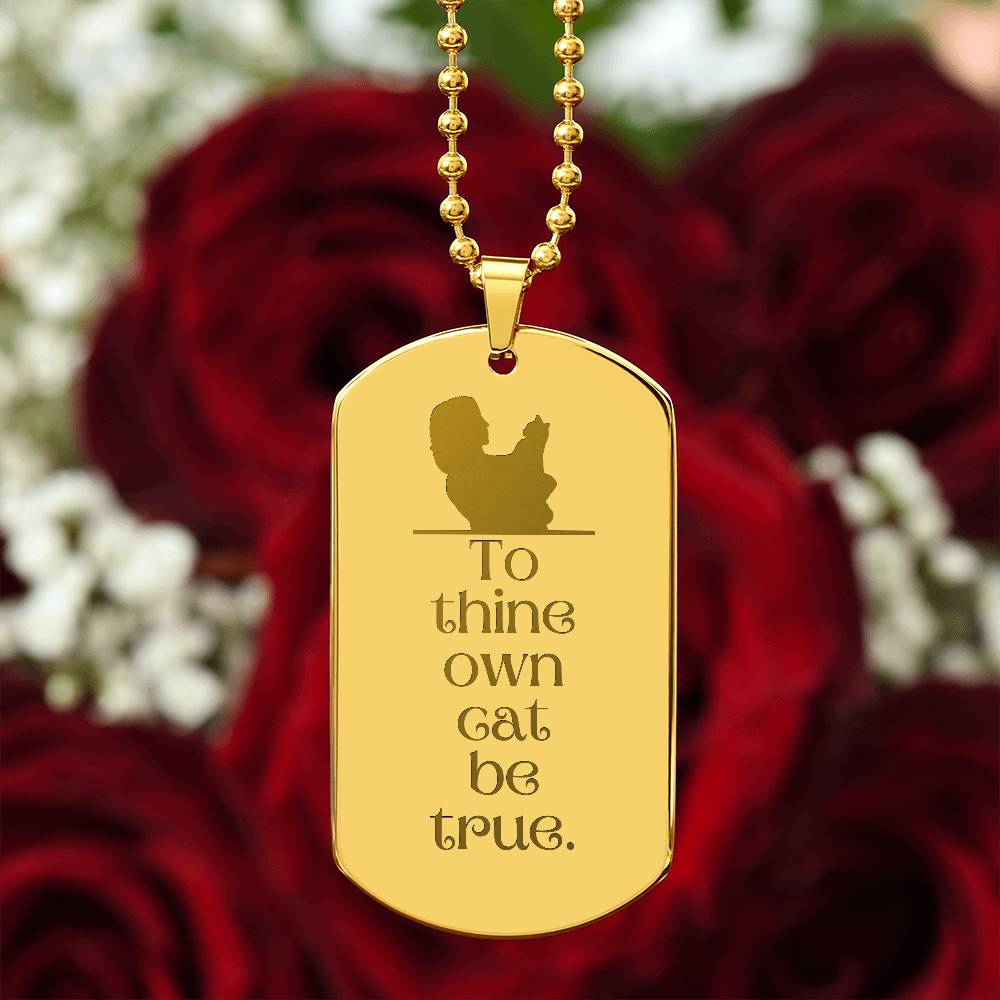 Collar de Perro con Placa Grabada To Thine Own Cat