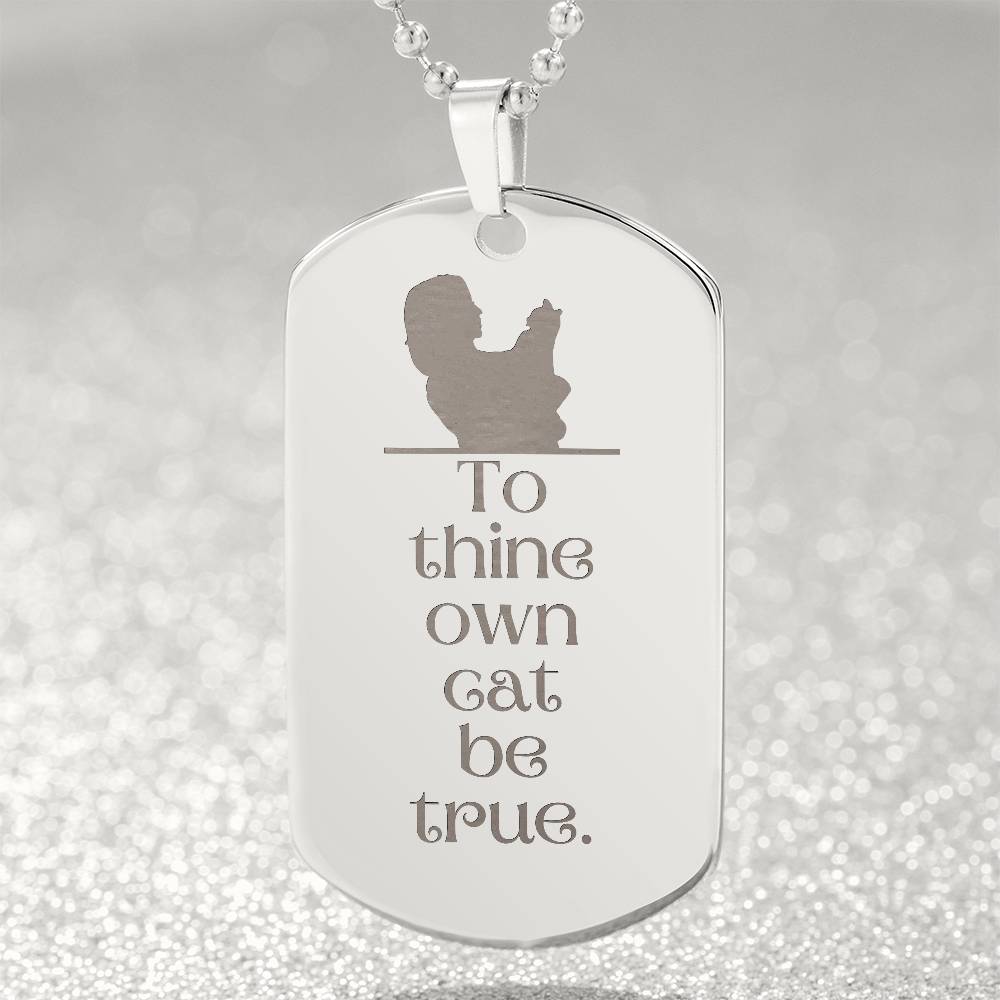 Collar de Perro con Placa Grabada To Thine Own Cat