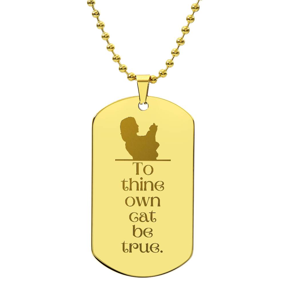 Collar de Perro con Placa Grabada To Thine Own Cat