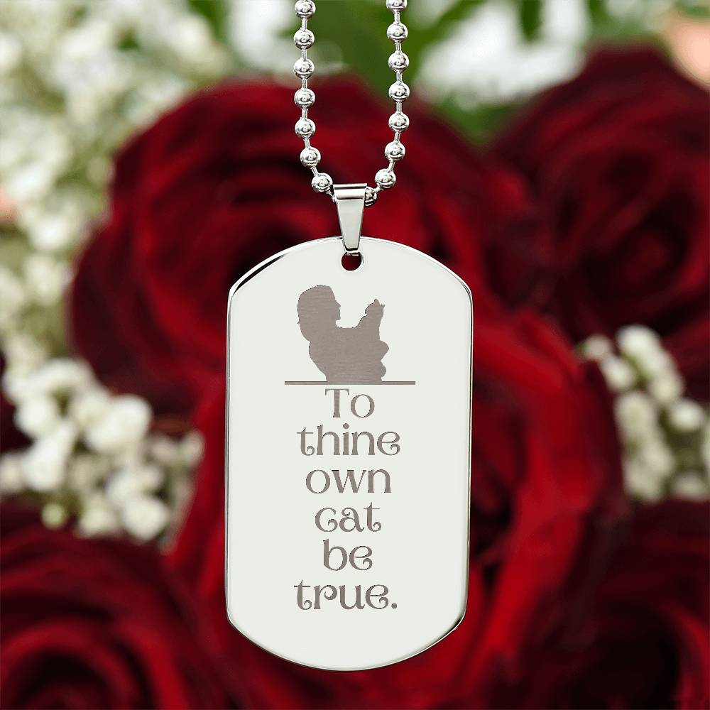 Collar de Perro con Placa Grabada To Thine Own Cat