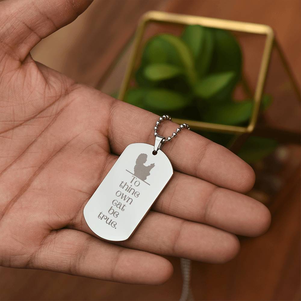 Collar de Perro con Placa Grabada To Thine Own Cat