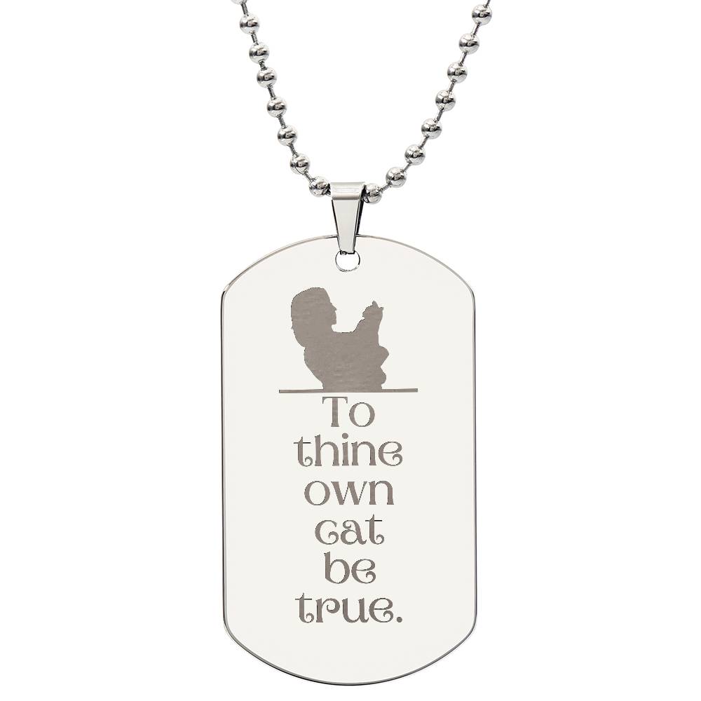 Collar de Perro con Placa Grabada To Thine Own Cat