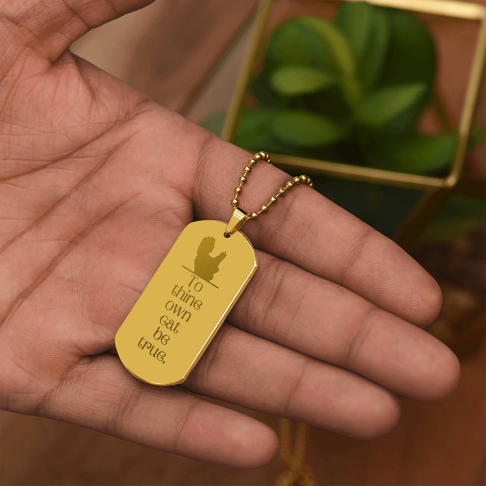 Collar de Perro con Placa Grabada To Thine Own Cat