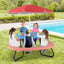 Table d'activité extérieure pour tout-petits avec parasol réglable - Bleu