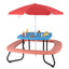 Table d'activité extérieure pour tout-petits avec parasol réglable - Bleu