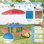 Table d'activité extérieure pour tout-petits avec parasol réglable - Bleu