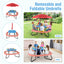 Table d'activité extérieure pour tout-petits avec parasol réglable - Bleu