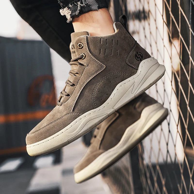 Tooling Boots Fashion Casual Sport Mans Shoe Students Four Seasons High Top Round Toe Wear-resistant Outdoor Desert Driving Boot - Korvel