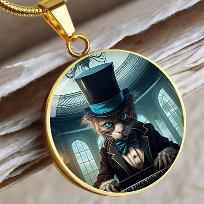 Collar de Gato con Sombrero de Copa - Joyería Premium