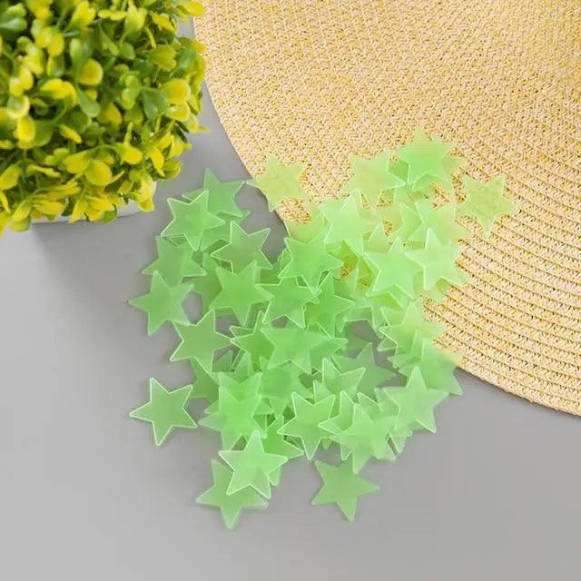 Premium 50pcs 3D Glow In The Dark Star Wall Stickers
