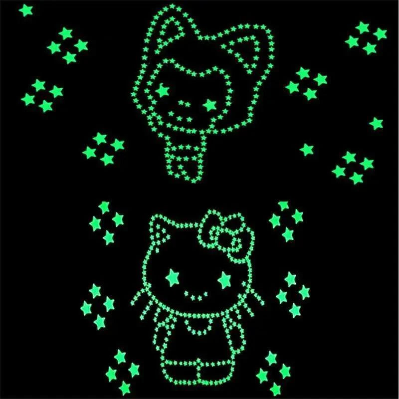 Premium 50pcs 3D Glow In The Dark Star Wall Stickers