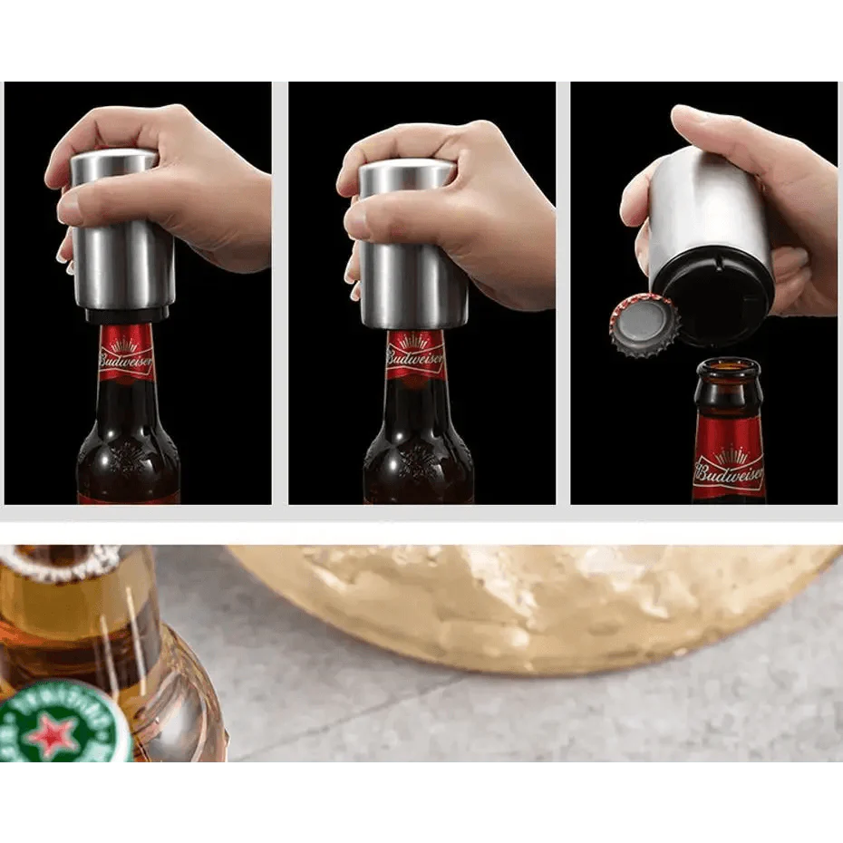 Automatic Stainless Steel Beer Bottle Opener with Magnet