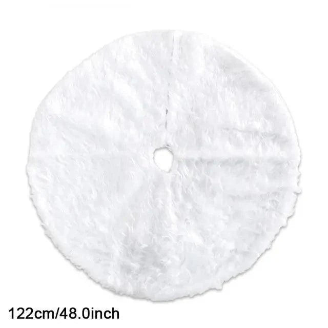 Plush Faux Fur Christmas Tree Skirt - 35" Diameter