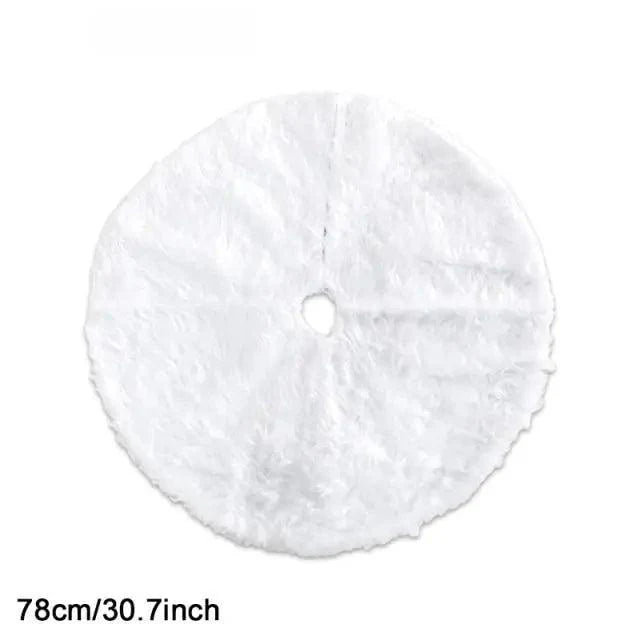 Plush Faux Fur Christmas Tree Skirt - 35" Diameter