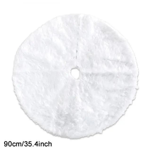 Plush Faux Fur Christmas Tree Skirt - 35" Diameter