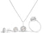 10K White Gold Purple Amethyst & Diamond Halo Jewelry Set