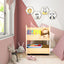 Kids Wooden Bookshelf with Universal Wheels - White