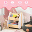 Kids Wooden Bookshelf with Universal Wheels - White