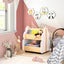 Kids Wooden Bookshelf with Universal Wheels - White