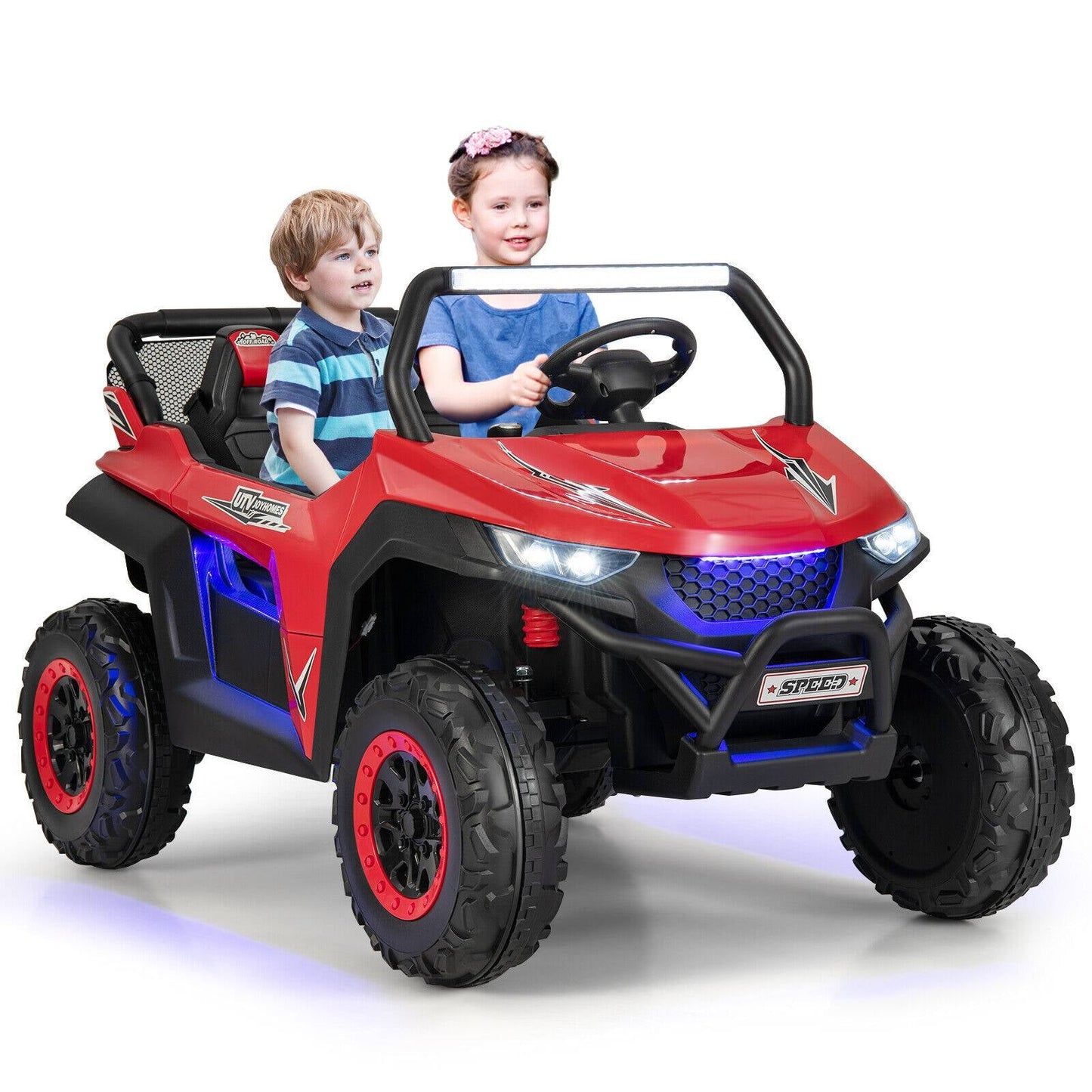 UTV para niños de 12V con función de arranque lento - Rojo