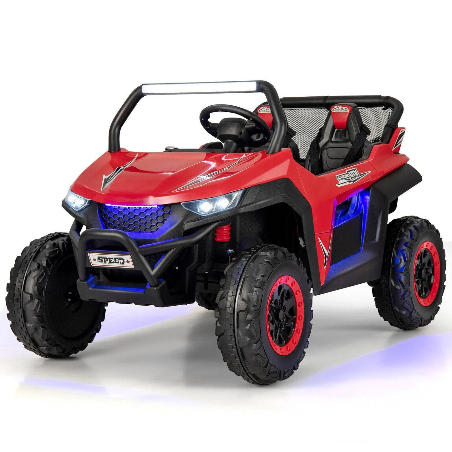 UTV para niños de 12V con función de arranque lento - Rojo