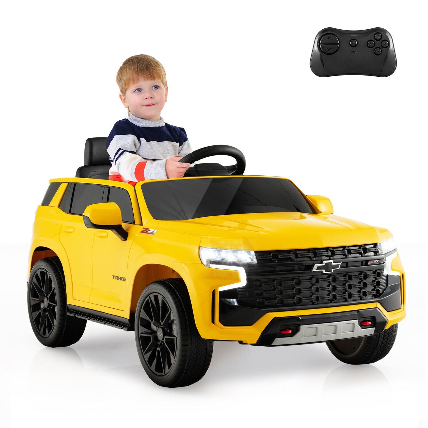12V Kids Ride-On Car with Remote Control - Yellow