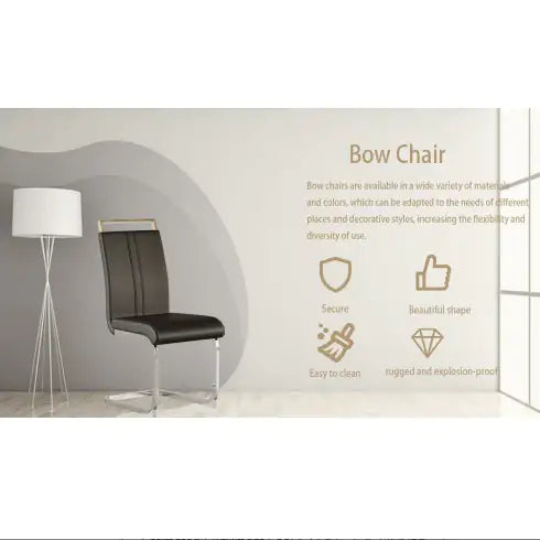 Modern PU Faux Leather Dining Chairs - Set of 2