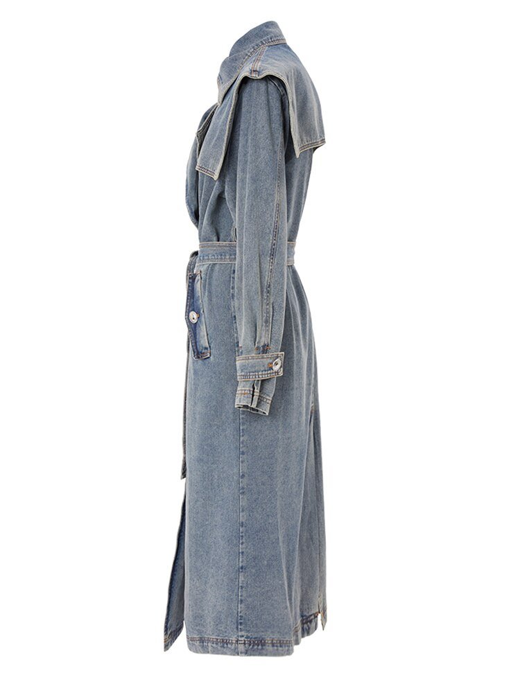 Premium Denim Trench Coat for Effortless Style