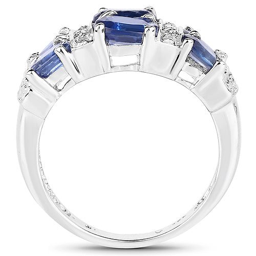 Anillo de Compromiso de Plata Esterlina con Kyanita de 2.44 Quilates