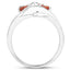 Bague en argent sterling avec saphir orange véritable de 1,68 carat