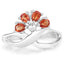Bague en argent sterling avec saphir orange véritable de 1,68 carat