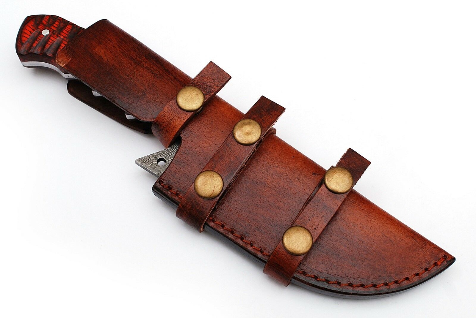 Premium Handcrafted Damascus Steel Tanto Tracker Knife - 11.5" Exotic Wood Handle with Horizontal Leather Sheath | Perfect for Survival, Cam - Korvel