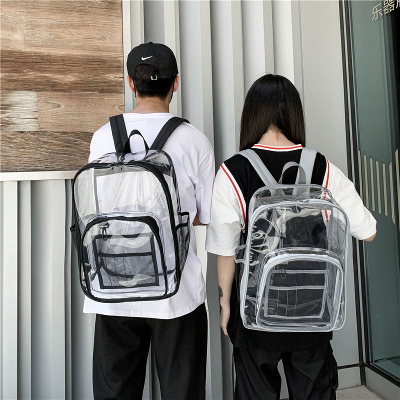 Premium Transparent PVC School Backpack - Large Capacity