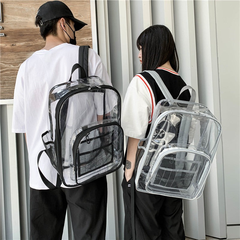 Premium Transparent PVC School Backpack - Large Capacity