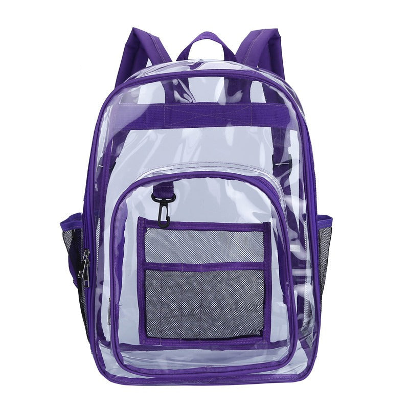 Premium Transparent PVC School Backpack - Large Capacity