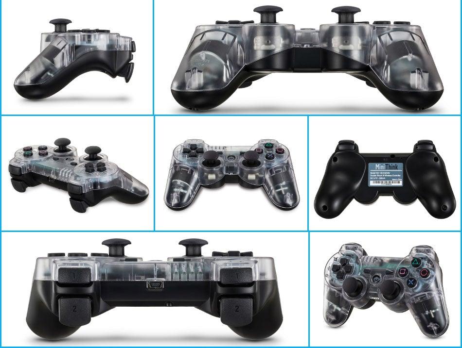 Transparent Wireless Dual Shock Bluetooth Gamepad