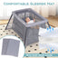 Parque Infantil Portátil 2 en 1 con Enclosure de Seguridad - Gris Oscuro