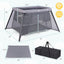 Parque Infantil Portátil 2 en 1 con Enclosure de Seguridad - Gris Oscuro