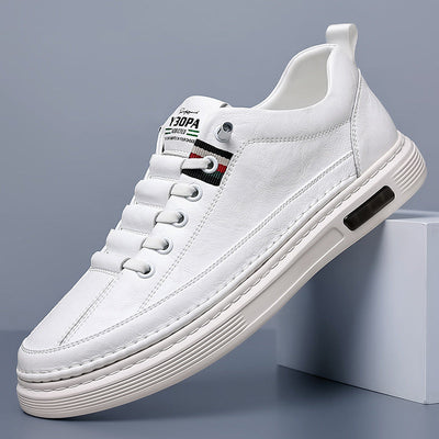 Versatile Men's Casual Sneakers - Breathable Leather Shoes