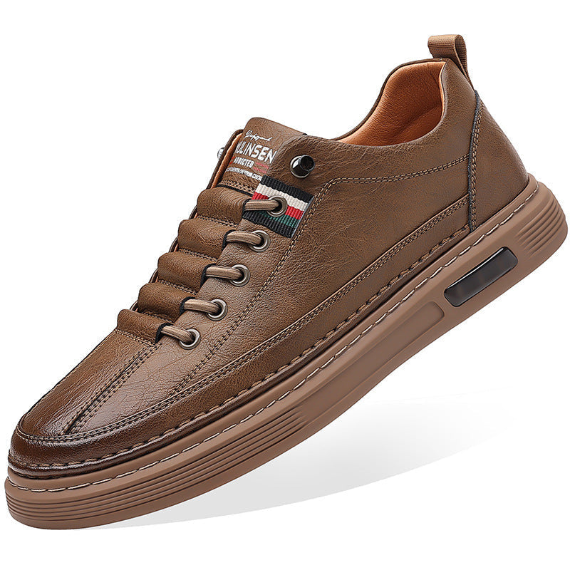Versatile Men's Casual Sneakers - Breathable Leather Shoes
