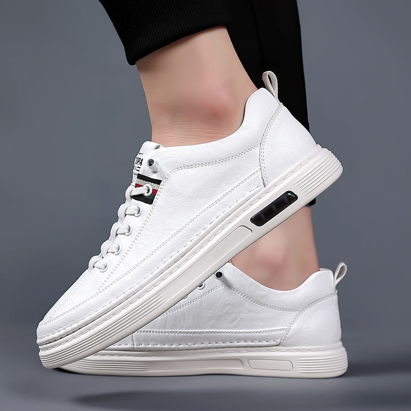 Versatile Men's Casual Sneakers - Breathable Leather Shoes