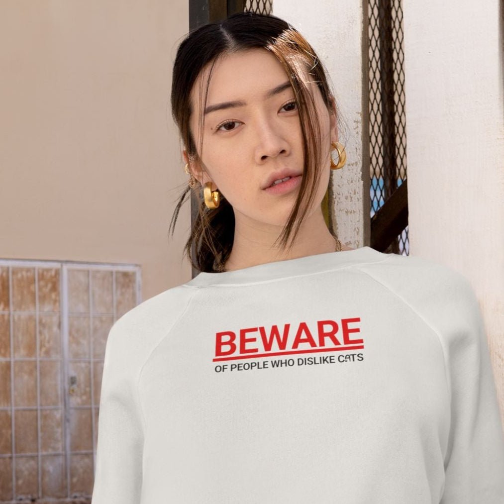 Beware of People Who Dislike Cats Cropped Fleece Pullover